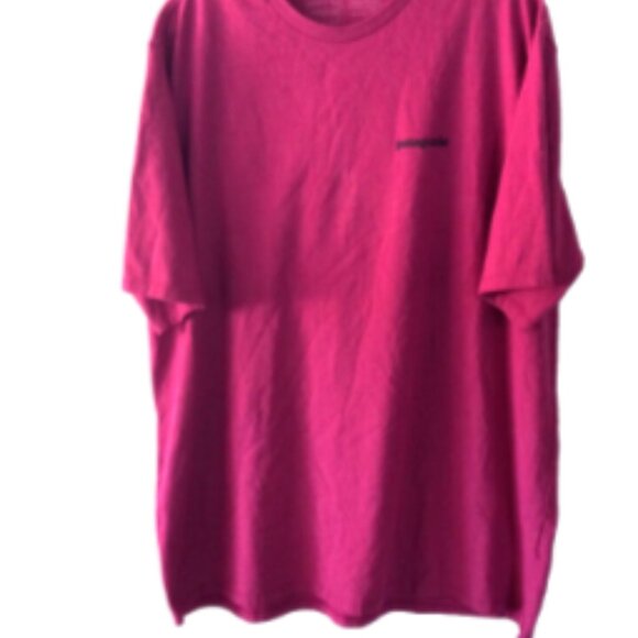 Patagonia Men’s T-Shirt Sz XL Red Purple Logo Graphic Print Short Sleeve Cotton - Picture 8 of 9